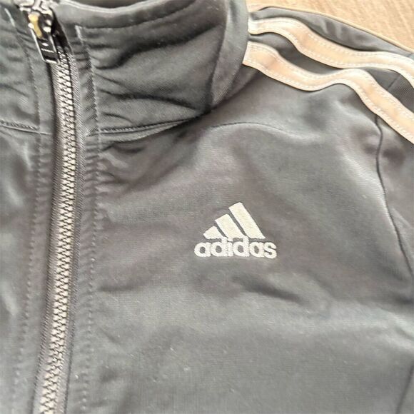 Adidas Youth Track Jacket Black White Size 7-8 Unisex Kids Activewear - Picture 3 of 5